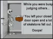 skeleton in closet